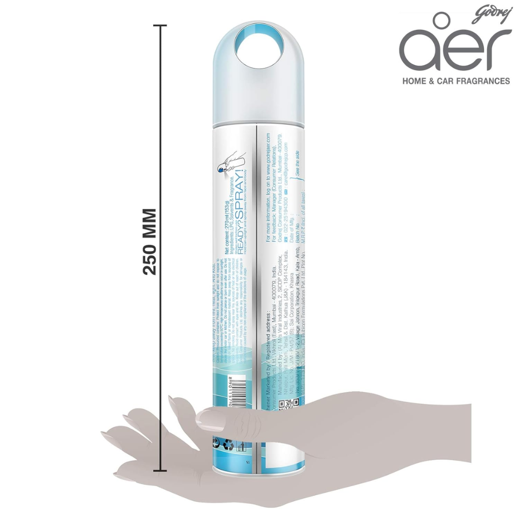 Godrej Aer Room Freshener - Cool Aqua Spray COOL SURF BLUE (220 ml) - Image 3