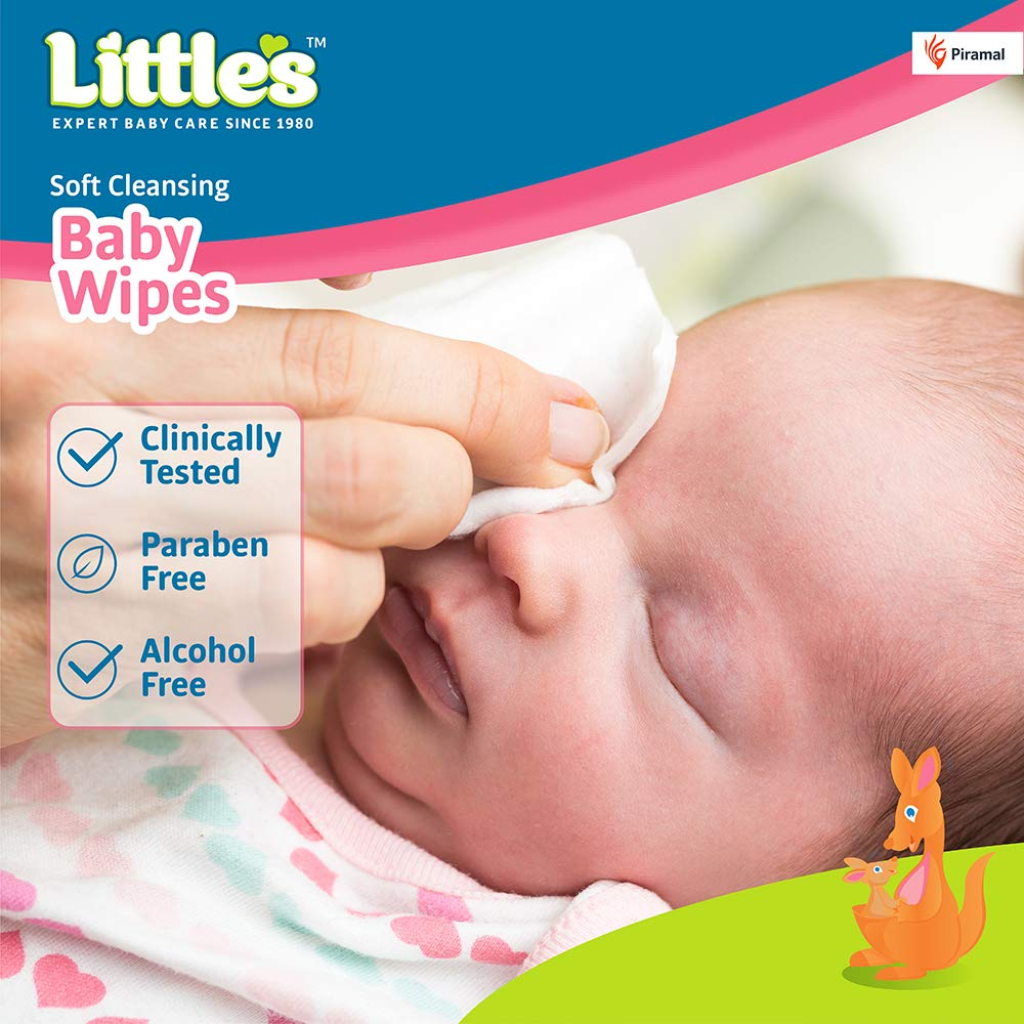 Little's Soft Cleansing Baby Wipes Lid Pack (80 Wipes) - Image 3