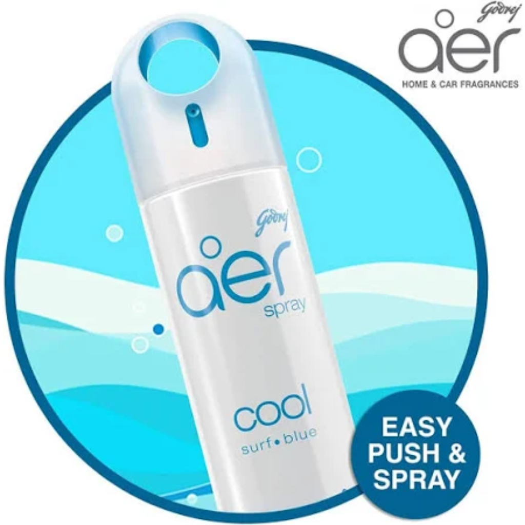 Godrej Aer Room Freshener - Cool Aqua Spray COOL SURF BLUE (220 ml) - Image 4