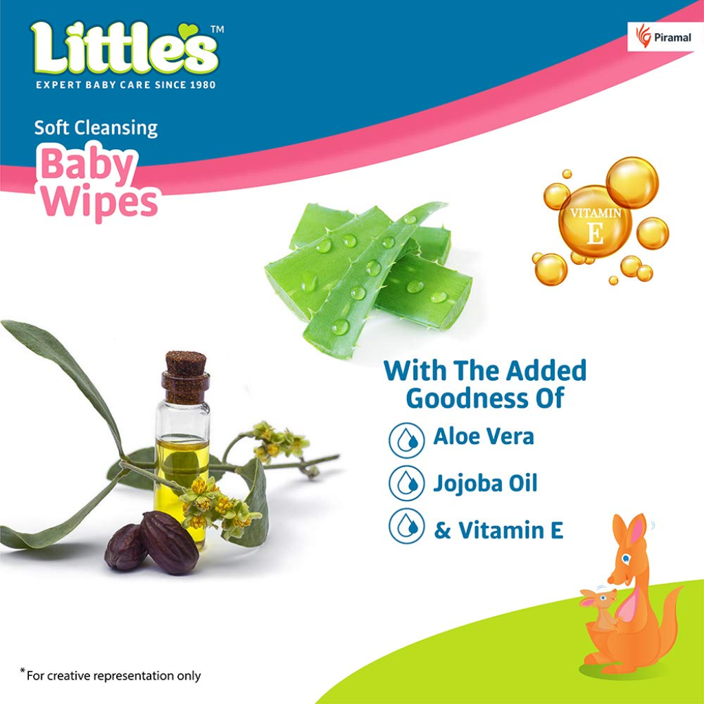Little's Soft Cleansing Baby Wipes Lid Pack (80 Wipes) - Image 5