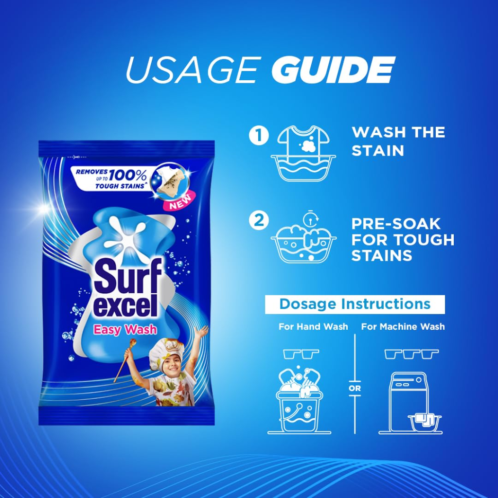 Surf Excel Easy Wash Detergent Powder 1 kg - Image 2