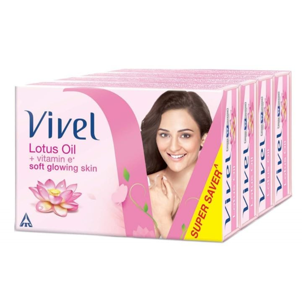 Vivel Lotus Oil + Aloe Vera Soap 150 g (Pack of 4) - Image 7