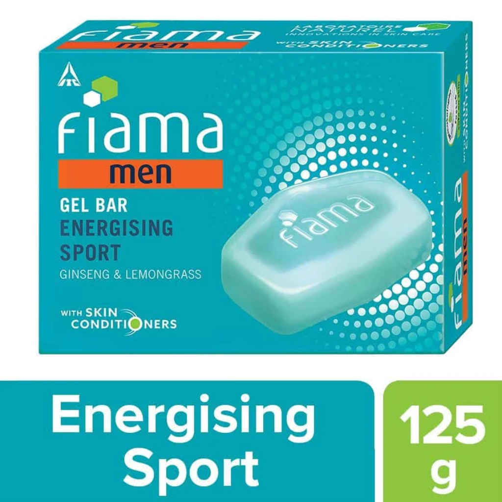 Fiama Men Energizing Sport Gel Bar with Ginseng and Lemongrass with skin conditioners 125 gm - Image 4
