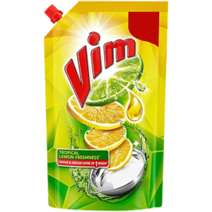 Vim Lemon Dishwash Liquid Gel, 130 ml Pouch