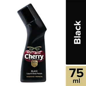 Cherry Blossom Liquid Shoe Polish - Black, 75 ml
