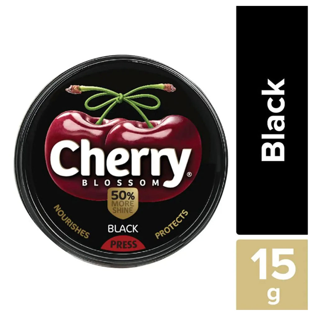 Cherry Blossom Wax Shoe Polish, Black, 15 g