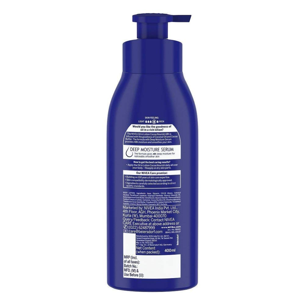 NIVEA Cocoa Nourish Body Lotion, 400ml - Image 3