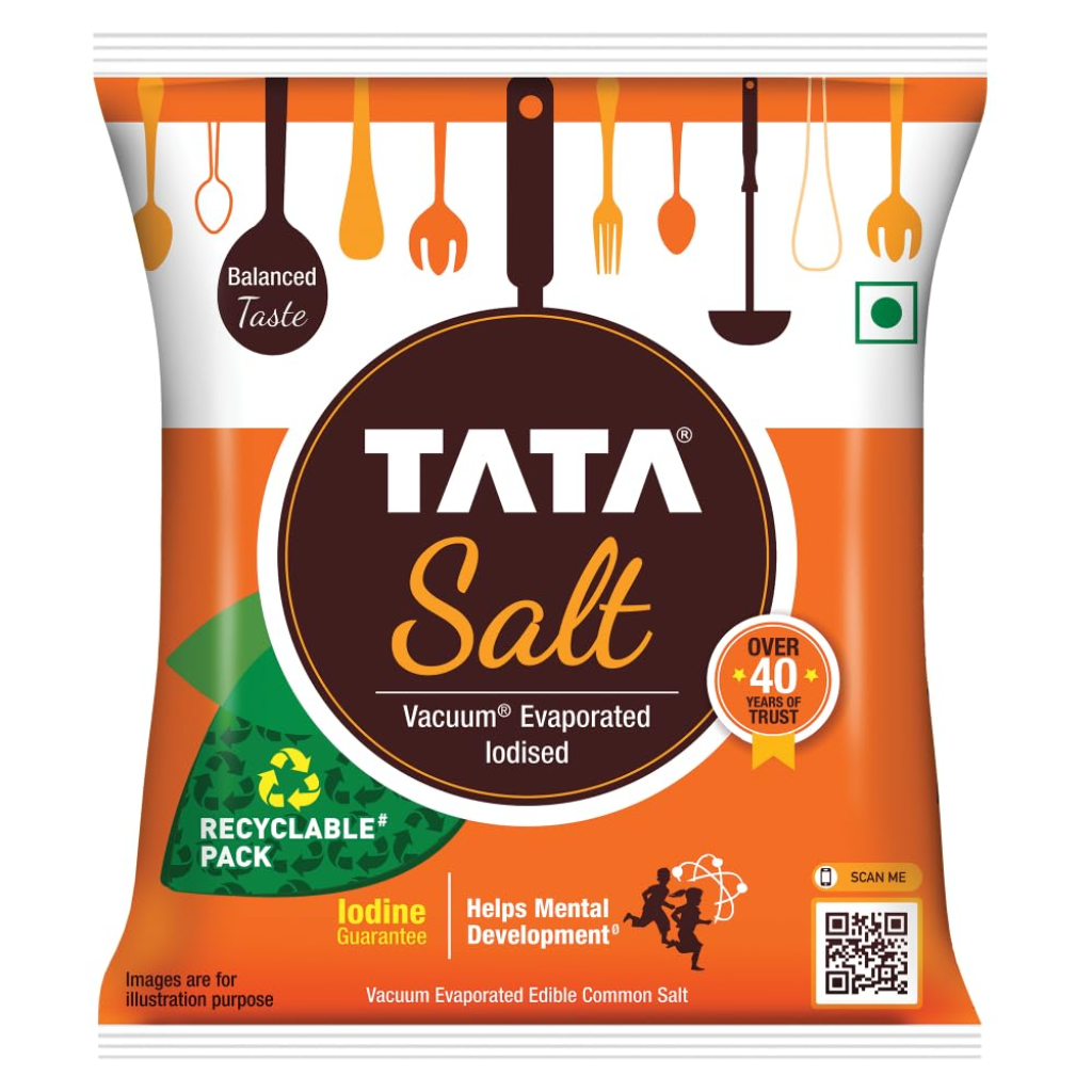 Tata Salt 1 Kg, Free Flowing and Iodised Namak