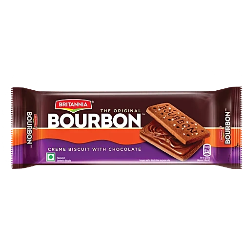 Britannia The Original Bourbon Creme Biscuit - With Chocolate, 150 g