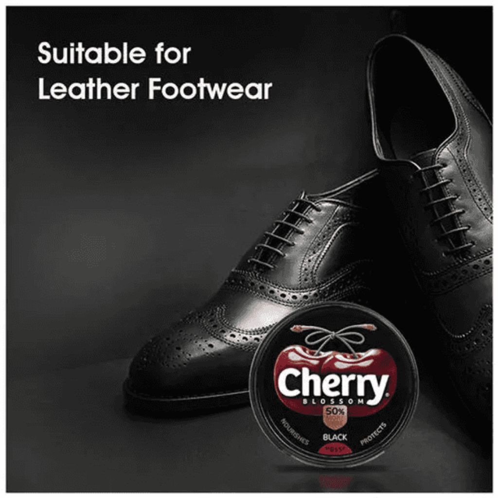 Cherry Blossom Wax Shoe Polish, Black 40 gm - Image 2