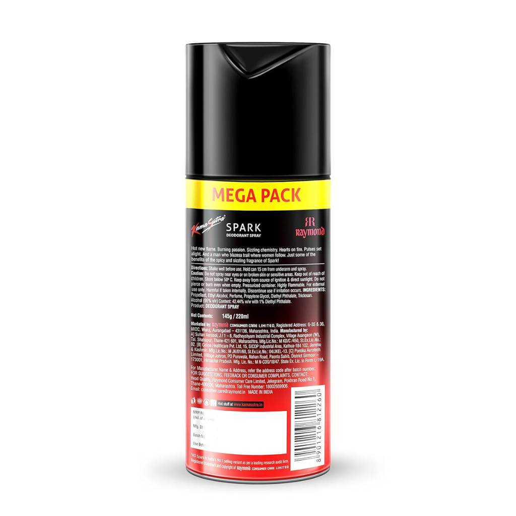 KamaSutra Spark Deodorant Spray - For Men, 220 ml - Image 2