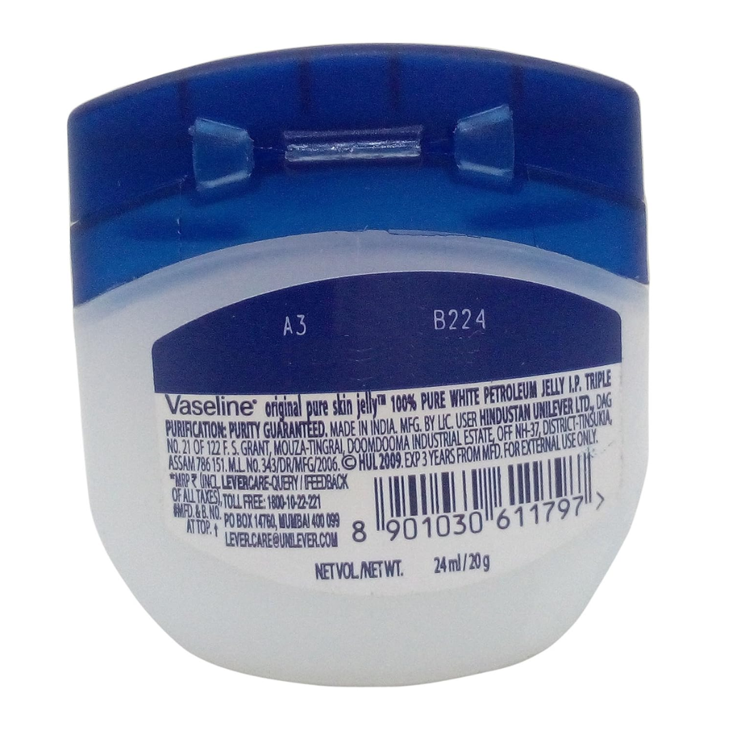 Vaseline Petroleum Jelly - Triple Purified, Moisturising, For Cracked, Dry Skin, 20 g Pack - Image 2