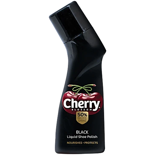 Cherry Blossom Liquid Shoe Polish - Black, 75 ml - Image 2