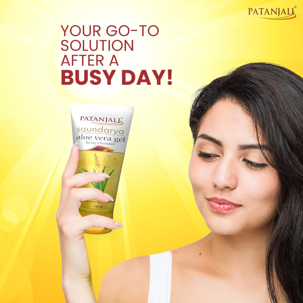Patanjali Saundarya Aloevera Gel Kesar Chandan 150ml - Image 3