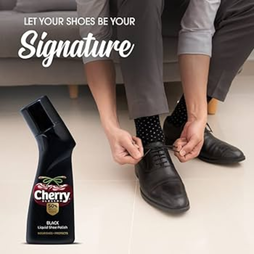 Cherry Blossom Liquid Shoe Polish - Black, 75 ml - Image 3
