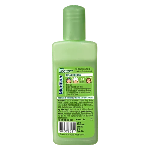 Mediker Lice Treatment Shampoo - Coconut, Neem, 100% Natural, 50 ml - Image 3