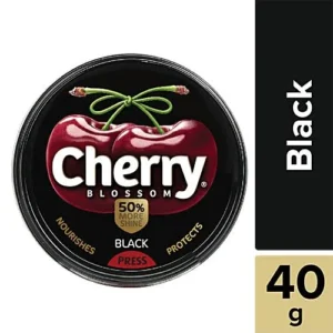 Cherry Blossom Wax Shoe Polish, Black 40 gm