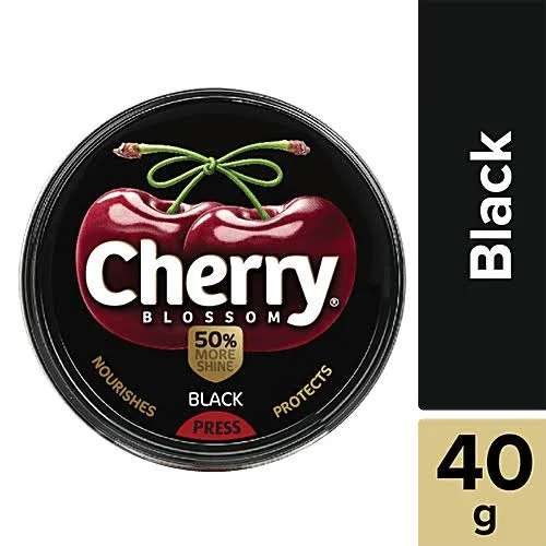 Cherry Blossom Wax Shoe Polish, Black 40 gm