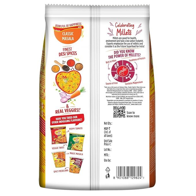 Saffola Masala Oats | Classic Masala | Tasty, Anytime Snack | 500 gm - Image 2