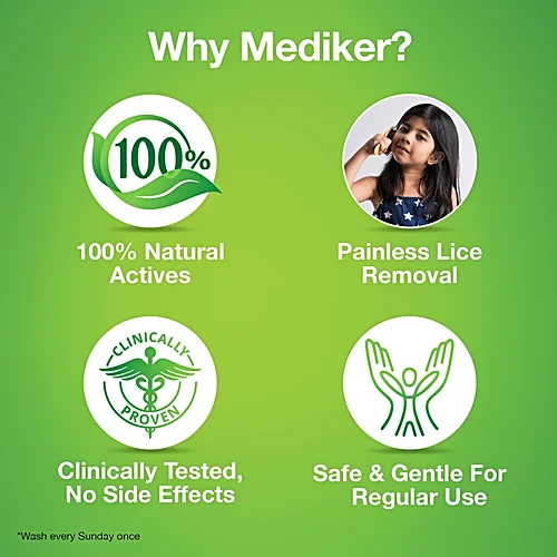 Mediker Lice Treatment Shampoo - Coconut, Neem, 100% Natural, 50 ml - Image 5