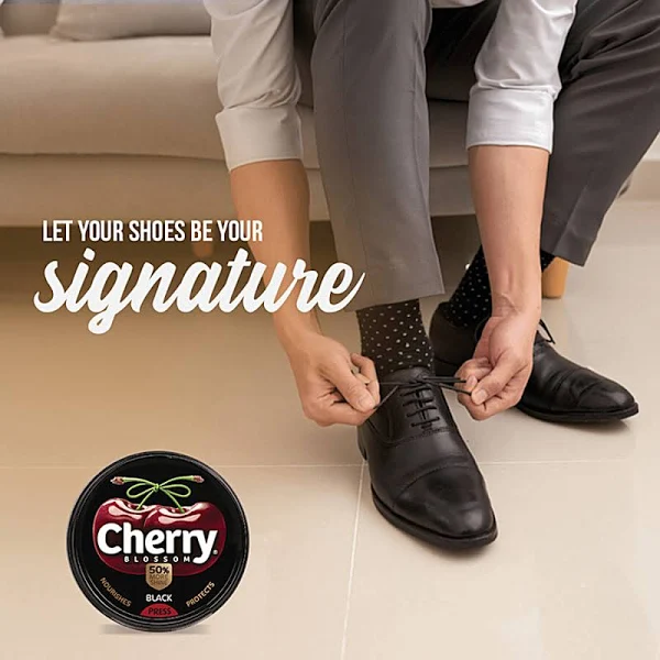 Cherry Blossom Wax Shoe Polish, Black 40 gm - Image 5