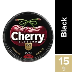 Cherry Blossom Wax Shoe Polish, Black, 15 g