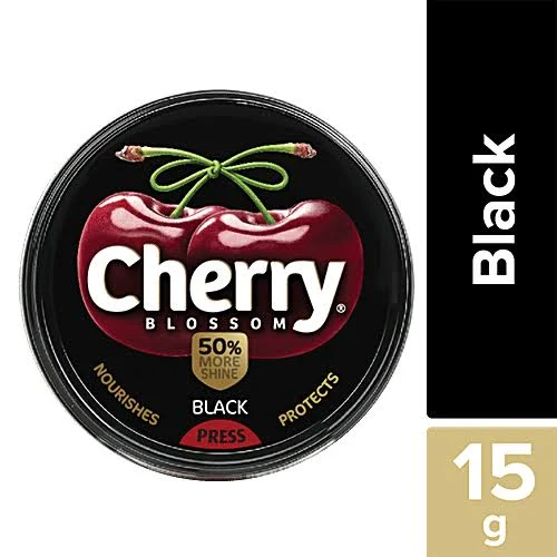 Cherry Blossom Wax Shoe Polish, Black, 15 g