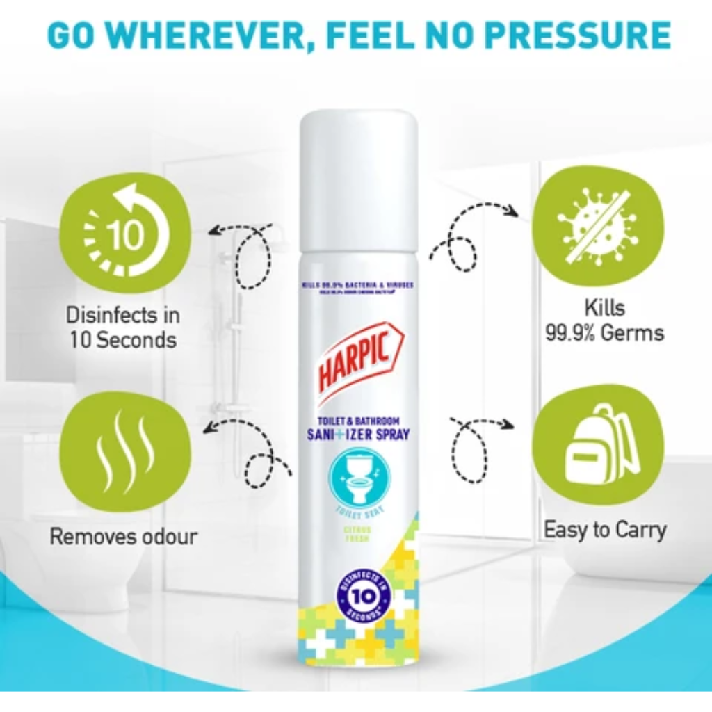 Harpic Toilet & Bathroom Sanitizer Spray - 50 ml - Image 6