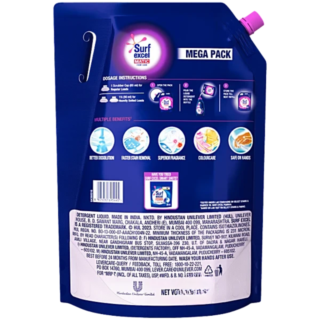Surf Excel Matic Front Load Liquid Detergent 2 L - Image 3
