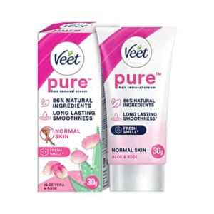 Veet Pure Hair Removal Cream - Aloe & Rose, Fresh Smell, Normal Skin, 30 g