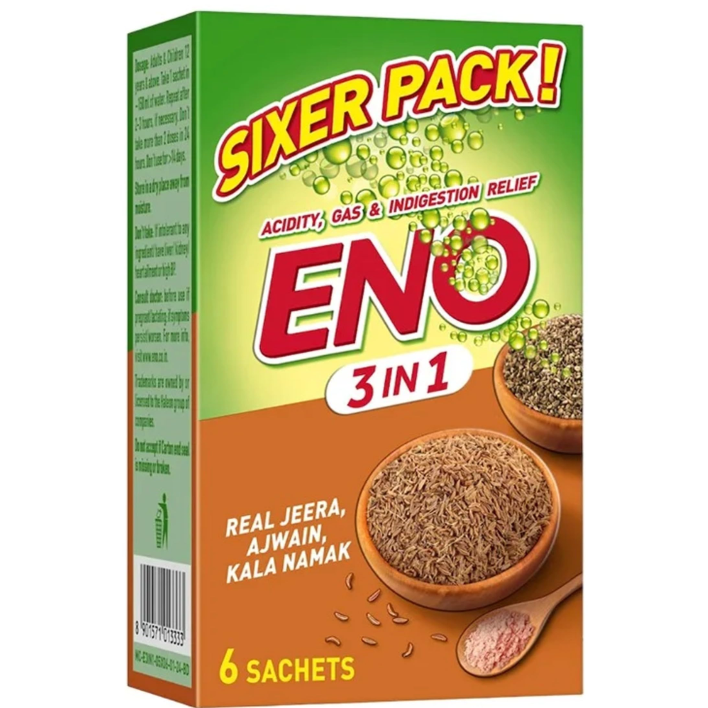 Eno 3 In 1 Real Jeera, Ajwain, Kala Namak 6 Sachets