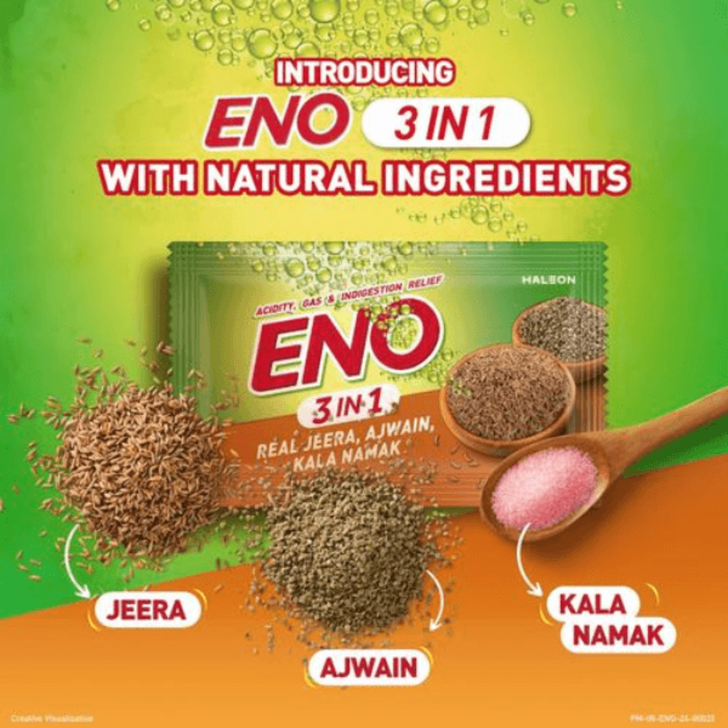 Eno 3 In 1 Real Jeera, Ajwain, Kala Namak 6 Sachets - Image 2