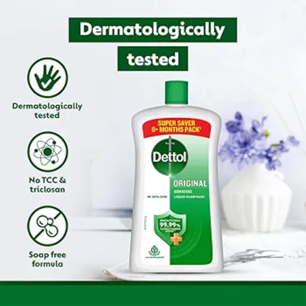Dettol Liquid Handwash Bottle - Original Hand Wash- 875ml | Germ Defence Formula | 10x Better Germ Protection - Image 3