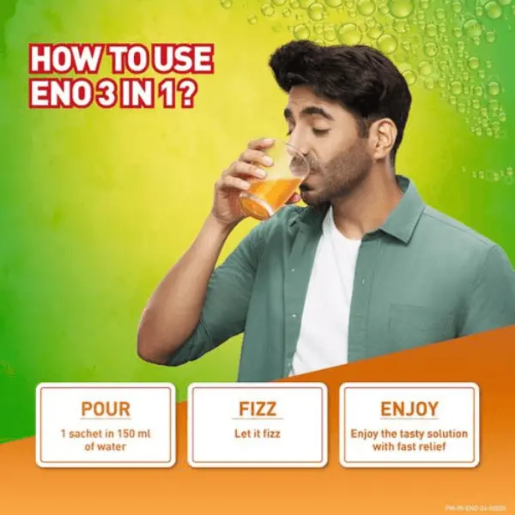 Eno 3 In 1 Real Jeera, Ajwain, Kala Namak 6 Sachets - Image 4