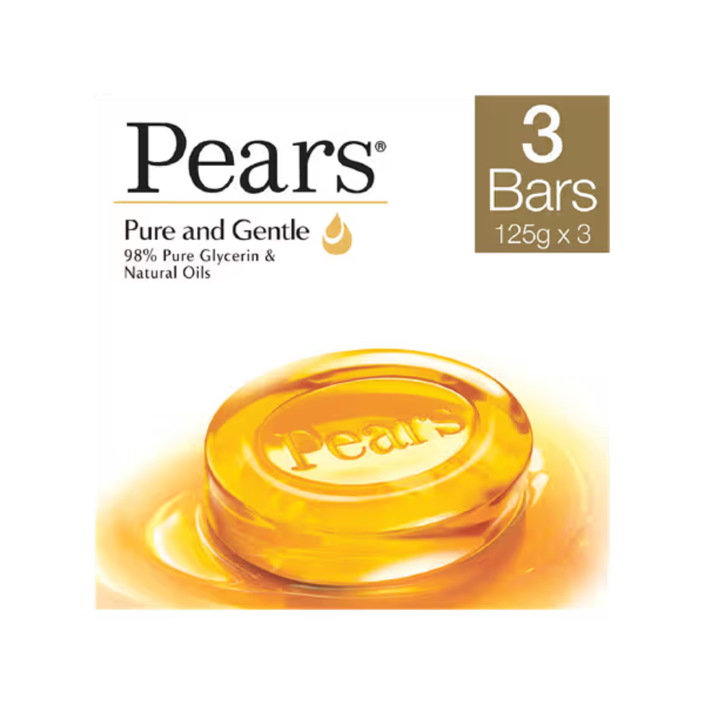 Pears Pure & Gentle Bathing Bar, 125 g (Pack of 3)