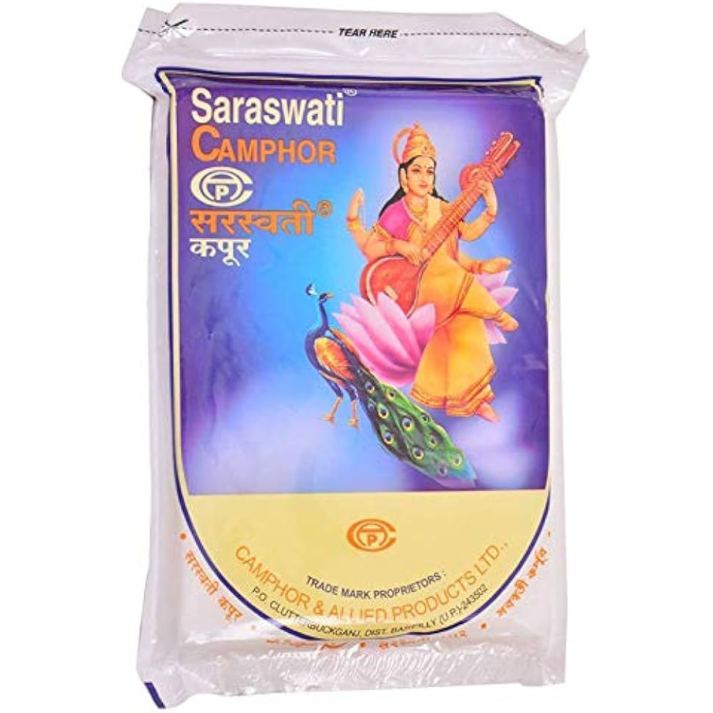 Saraswati Brand Crystal Clear Camphor/Kapoor Slab 50 GM