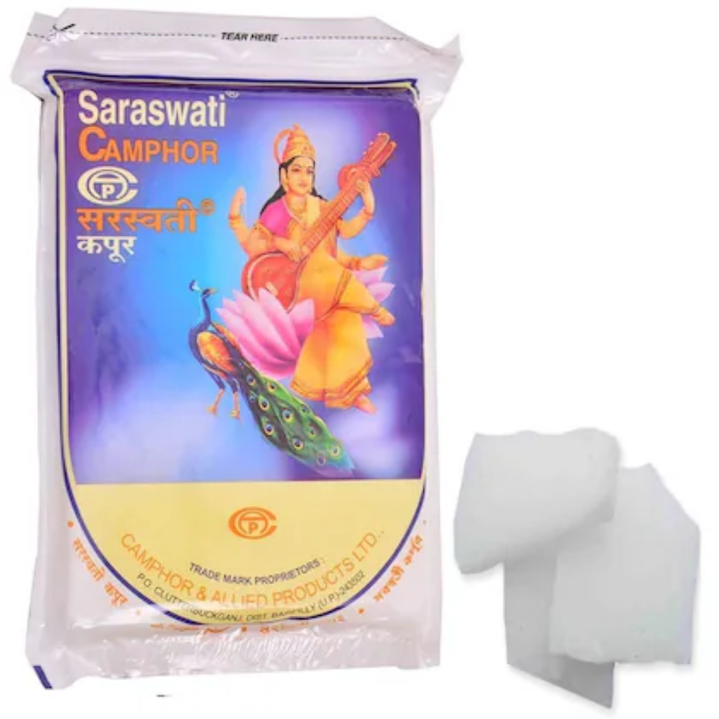 Saraswati Brand Crystal Clear Camphor/Kapoor Slab 50 GM - Image 2