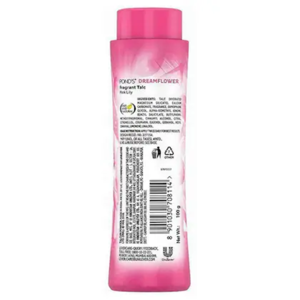 Pond's Dreamflower Pink Lily Fragrant Talc, 100 g - Image 2