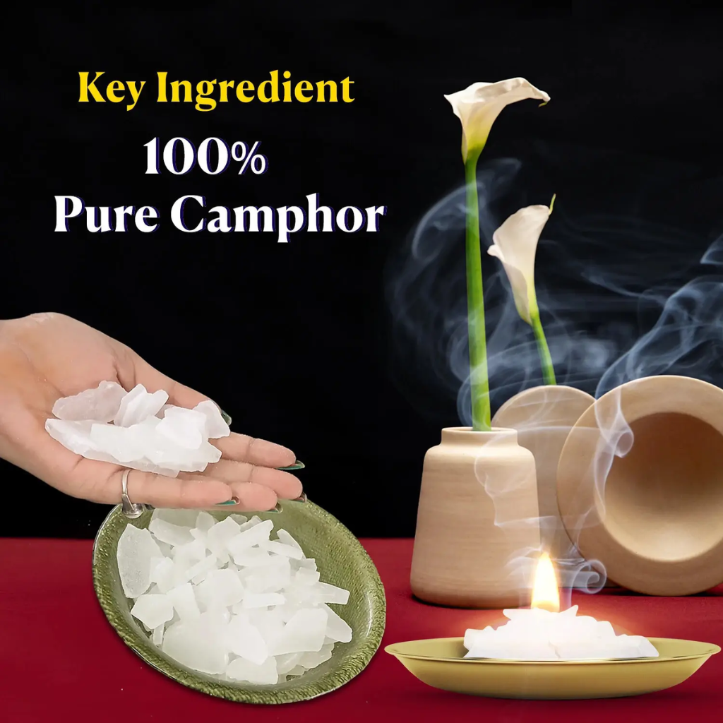 Hari Darshan Bhimseni Camphor - 50 gm Natural & Pure Camphor for Pooja, Havan, Meditation, Room Freshener - Image 5
