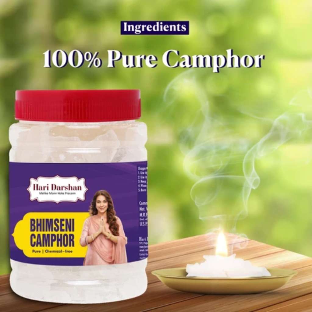 Hari Darshan Bhimseni Camphor - 50 gm Natural & Pure Camphor for Pooja, Havan, Meditation, Room Freshener - Image 7